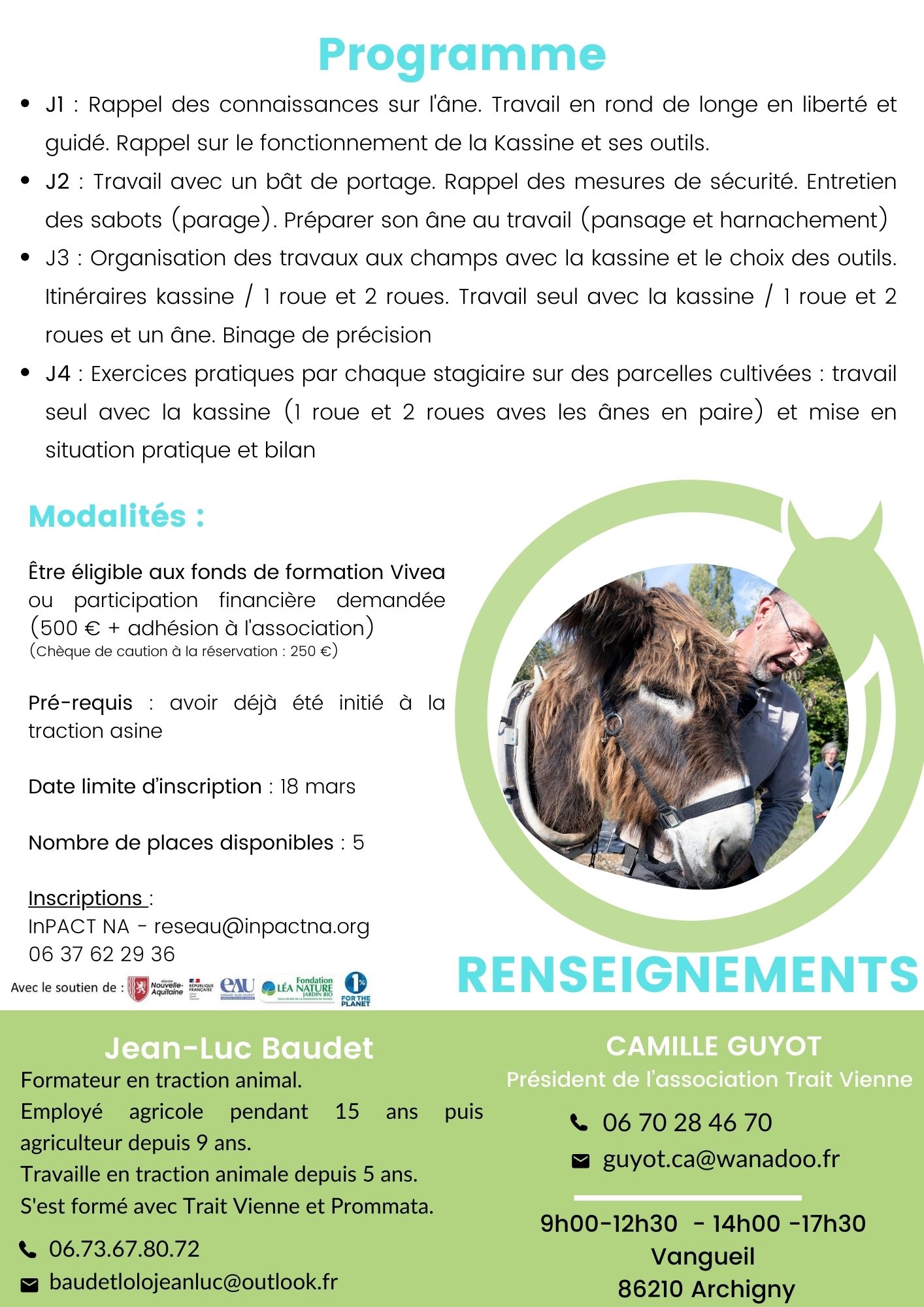 Formation perfectionnement traction asine 24 2