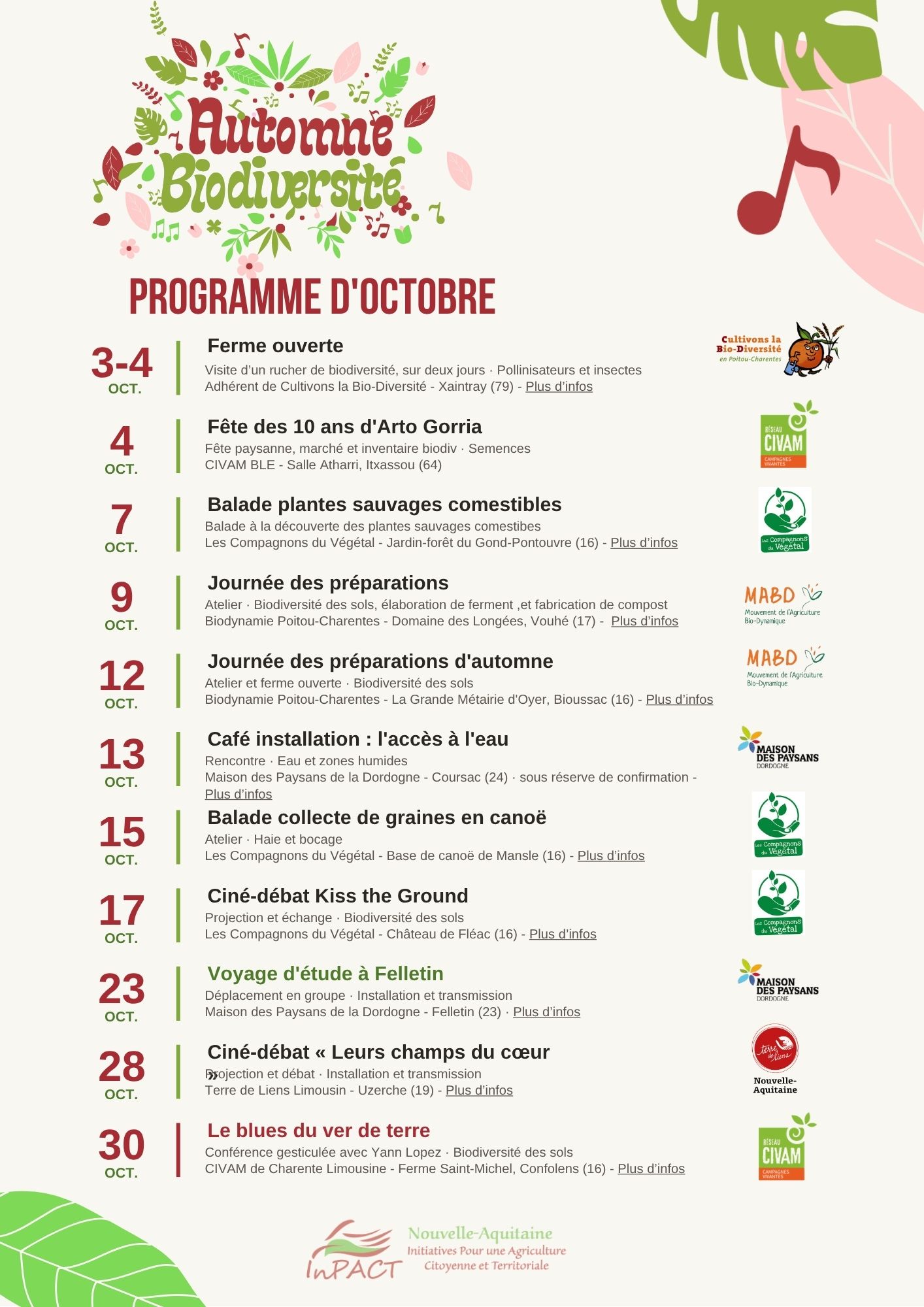 Automne de la biodiversité Programme octobre 2026 InPACT NA 1